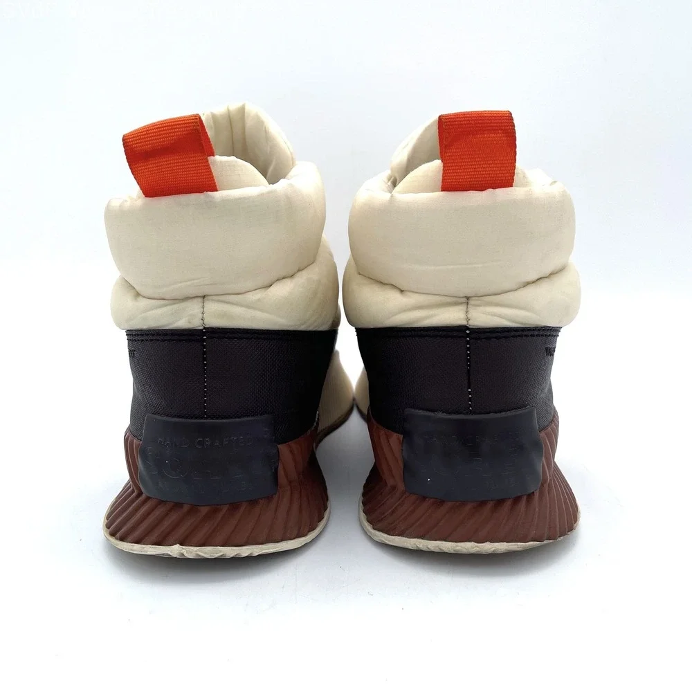 Sorel Out N About Puffy Mid Boots Womens 7 NL4943 Cream Winter Zip Shoes